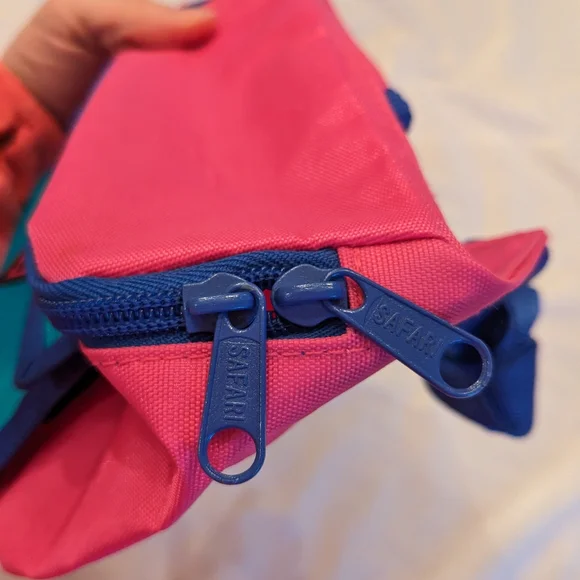 Vintage Fanny Bag Neon Color Block Multi-Compartment Adjustable Unisex OS New - Picture 7 of 11